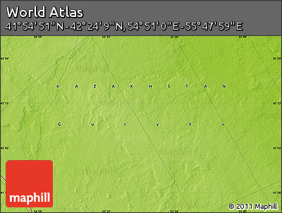 Physical Map of the Area around 42° 9' 30" N, 55° 19' 30" E