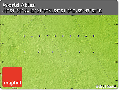 Physical Map of the Area around 42° 9' 30" N, 55° 19' 30" E