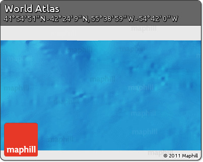 Shaded Relief 3D Map of the Area around 42° 9' 30" N, 55° 10' 29" W