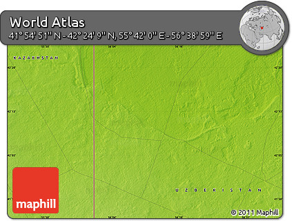 Physical Map of the Area around 42° 9' 30" N, 56° 10' 29" E