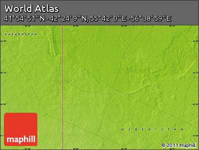 Physical Map of the Area around 42° 9' 30" N, 56° 10' 29" E