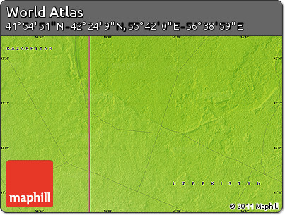Physical Map of the Area around 42° 9' 30" N, 56° 10' 29" E