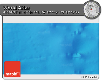 Physical 3D Map of the Area around 42° 9' 30" N, 56° 1' 29" W