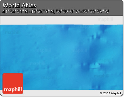 Physical 3D Map of the Area around 42° 9' 30" N, 56° 1' 29" W