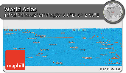 Political Panoramic Map of the Area around 42° 9' 30" N, 59° 34' 30" E