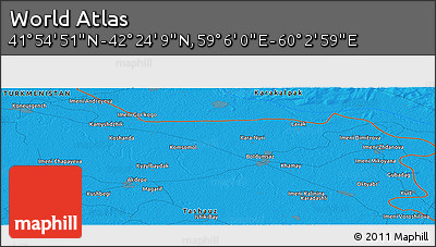Political Panoramic Map of the Area around 42° 9' 30" N, 59° 34' 30" E