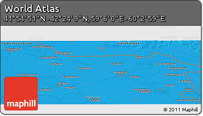 Political Panoramic Map of the Area around 42° 9' 30" N, 59° 34' 30" E