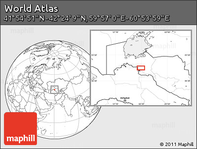 Blank Location Map of the Area around 42° 9' 30" N, 60° 25' 29" E
