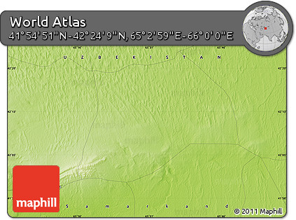 Physical Map of the Area around 42° 9' 30" N, 65° 31' 30" E