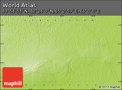 Physical Map of the Area around 42° 9' 30" N, 65° 31' 30" E
