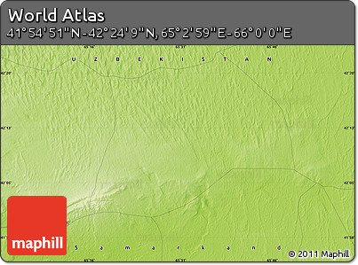 Physical Map of the Area around 42° 9' 30" N, 65° 31' 30" E