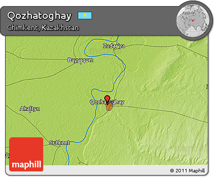 Physical 3D Map of Qozhatoghay