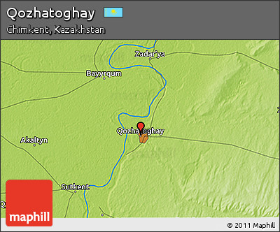 Physical 3D Map of Qozhatoghay