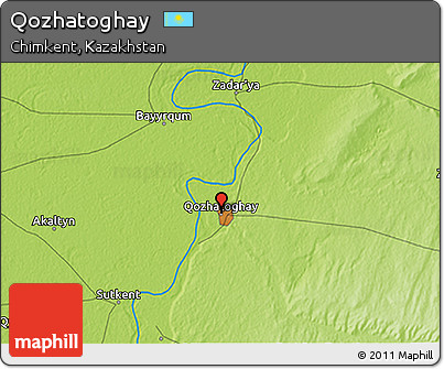 Physical 3D Map of Qozhatoghay