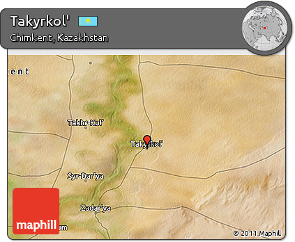 Satellite 3D Map of Takyrkol'