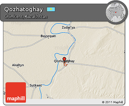 Shaded Relief 3D Map of Qozhatoghay