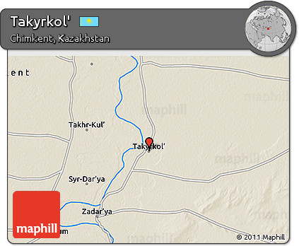 Shaded Relief 3D Map of Takyrkol'