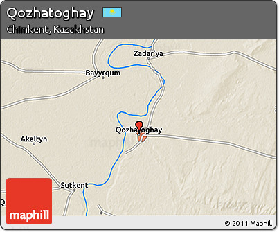 Shaded Relief 3D Map of Qozhatoghay