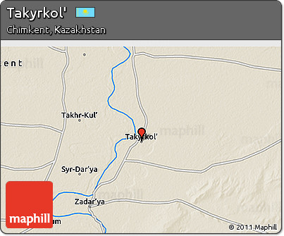 Shaded Relief 3D Map of Takyrkol'