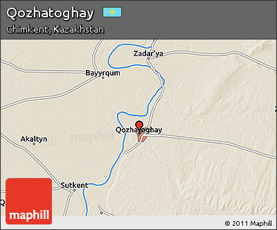 Shaded Relief 3D Map of Qozhatoghay