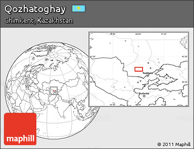 Blank Location Map of Qozhatoghay