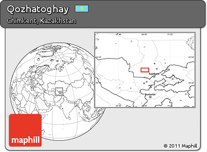 Blank Location Map of Qozhatoghay