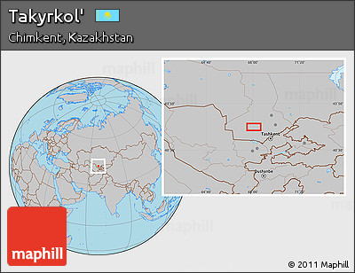 Gray Location Map of Takyrkol'
