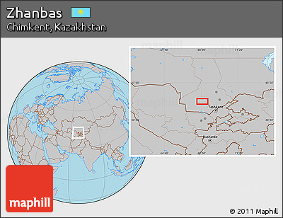 Gray Location Map of Zhanbas