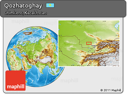 Physical Location Map of Qozhatoghay
