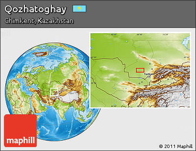 Physical Location Map of Qozhatoghay