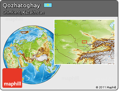 Physical Location Map of Qozhatoghay