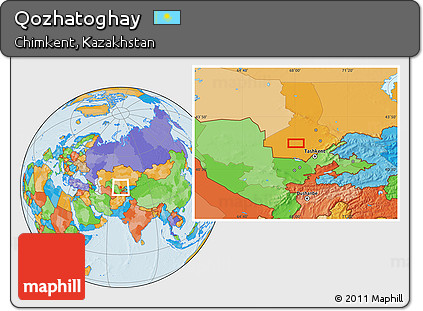 Political Location Map of Qozhatoghay