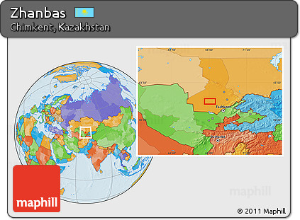 Political Location Map of Zhanbas