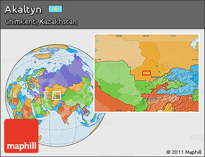 Political Location Map of Akaltyn