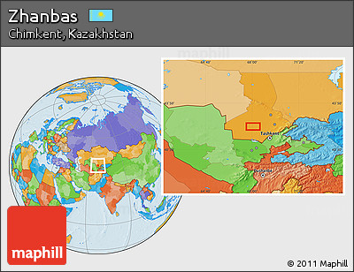 Political Location Map of Zhanbas