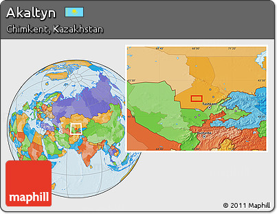 Political Location Map of Akaltyn