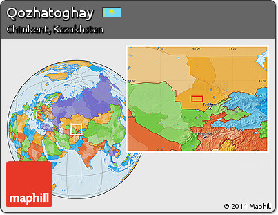 Political Location Map of Qozhatoghay