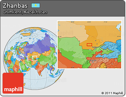 Political Location Map of Zhanbas
