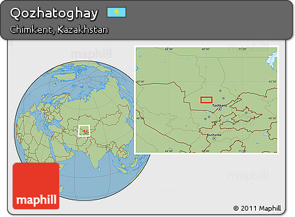 Savanna Style Location Map of Qozhatoghay