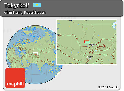 Savanna Style Location Map of Takyrkol'