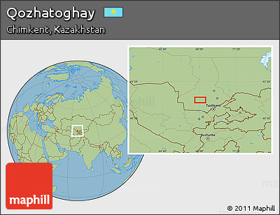 Savanna Style Location Map of Qozhatoghay