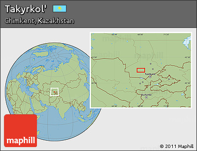 Savanna Style Location Map of Takyrkol'