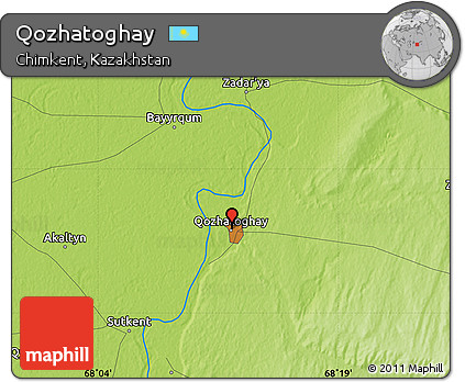 Physical Map of Qozhatoghay