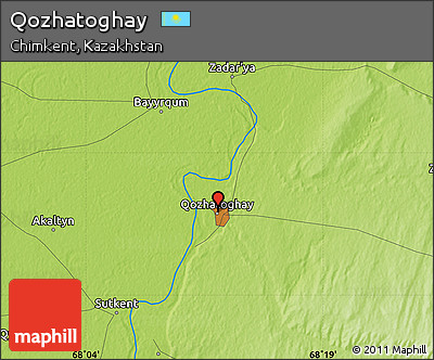 Physical Map of Qozhatoghay