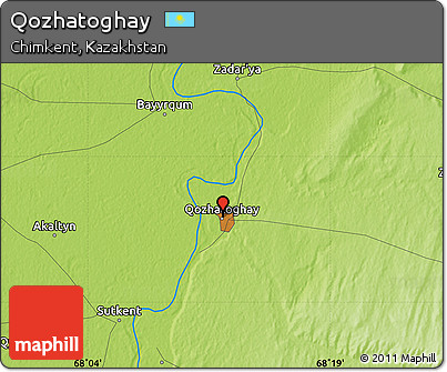 Physical Map of Qozhatoghay