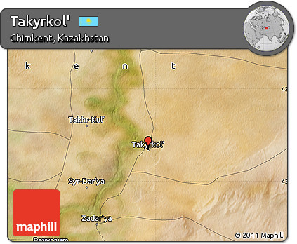 Satellite Map of Takyrkol'