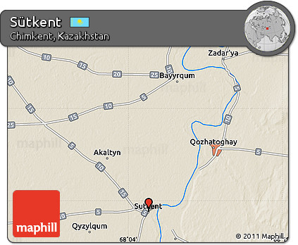 Shaded Relief Map of Sütkent
