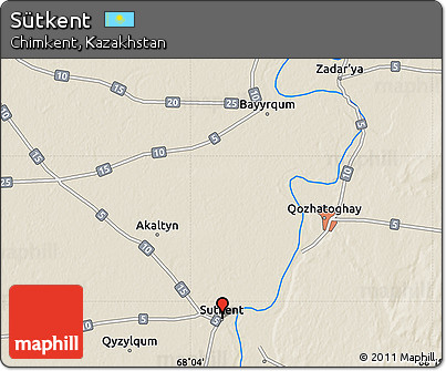 Shaded Relief Map of Sütkent