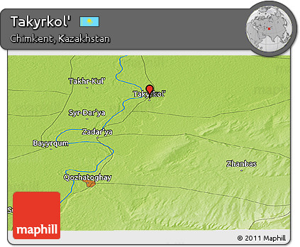 Physical Panoramic Map of Takyrkol'