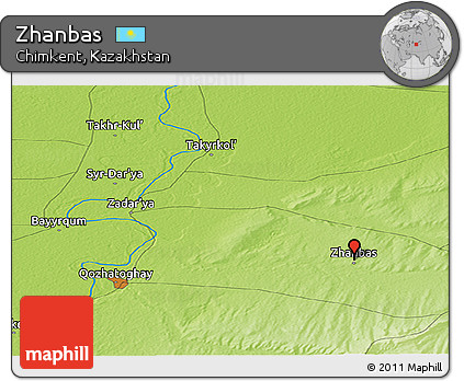 Physical Panoramic Map of Zhanbas